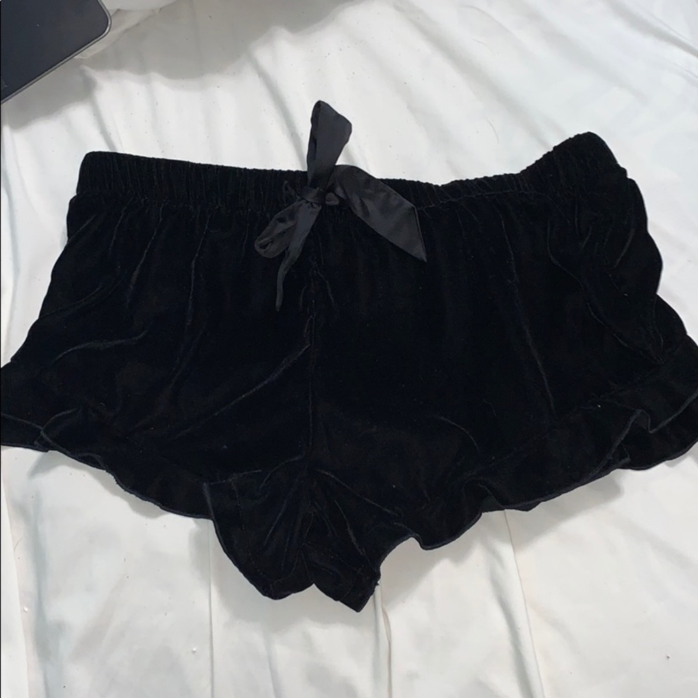 Victoria’s Secret Black Velvet Sleep Shorts